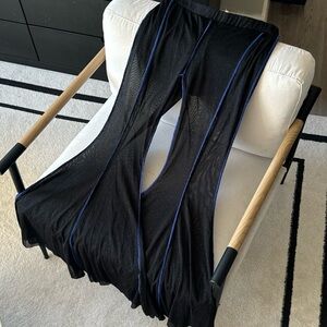 Urban Renewal Black Sheer Pants with Blue Trim